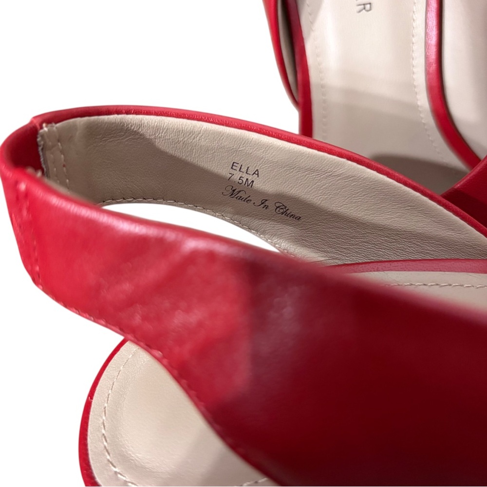 Donald J.Pliner Ella Red Leather Women's Slingback High Heels.Red Leather Shoes - Picture 7 of 16